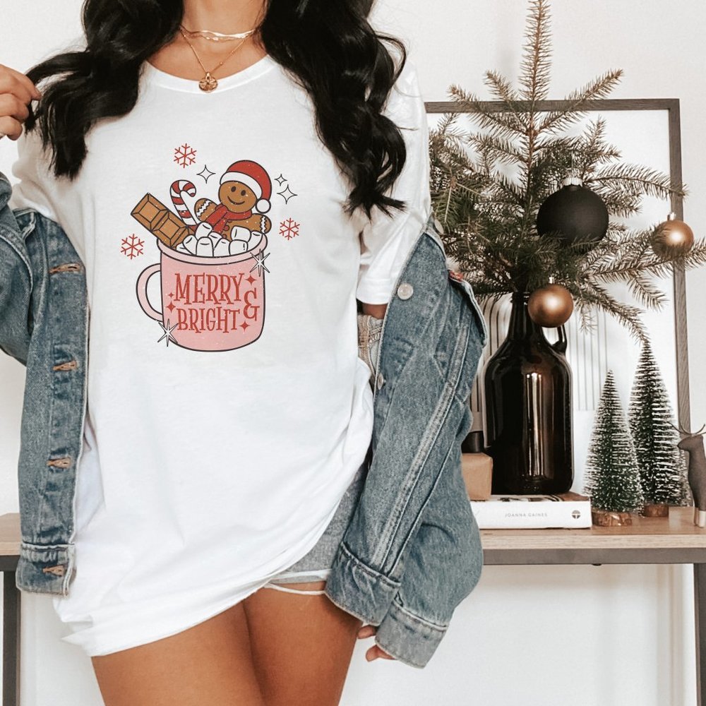 Merry and Bright Mug White t shirt